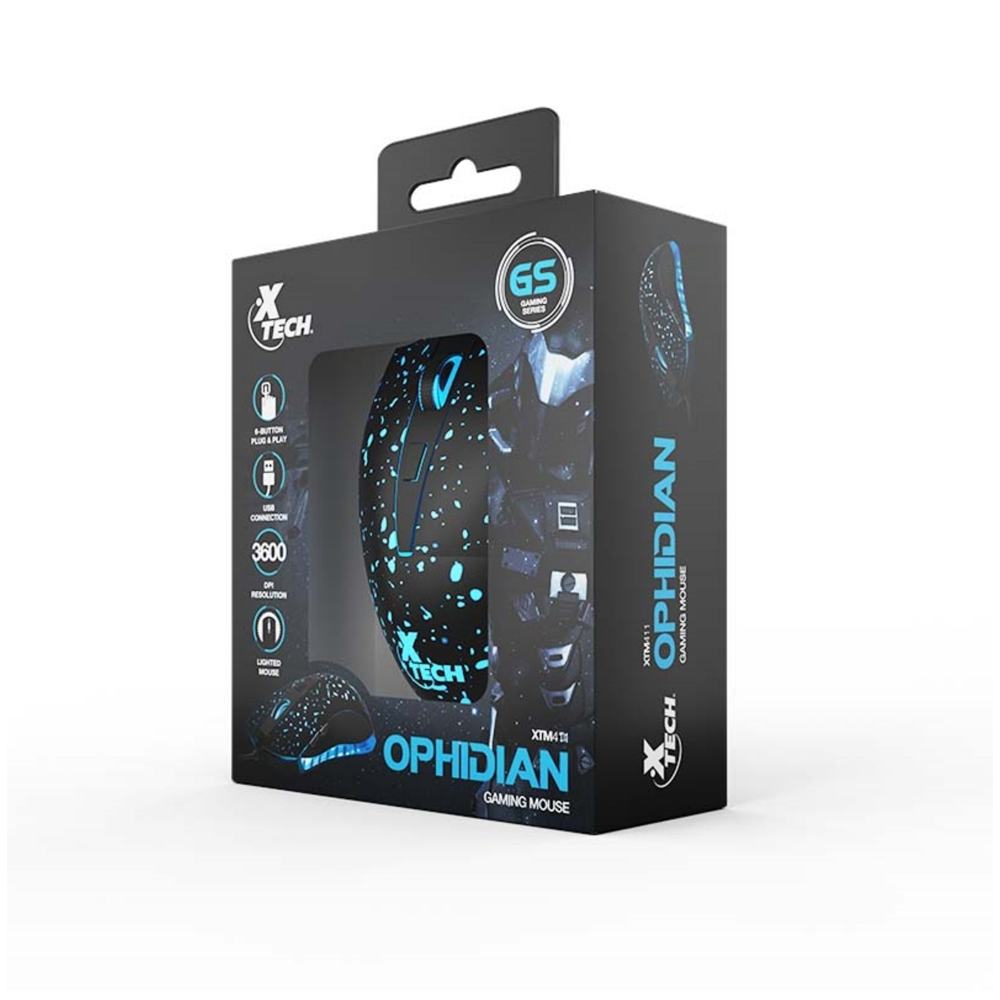 3-611.jpg XTECH Ophidian XTM-411 Mouse Alámbrico Gaming USB 6 Botones Negro - ID011XTK24 - Imagen 1