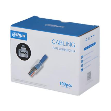 Dahua Caja de 100 Conectores RJ45 Pasante Categoría 6, 3U
