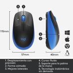 Logitech M190 Mouse Inalámbrico USB 1000 DPI Negro/Azul - ID023LOG09 - Imagen 8