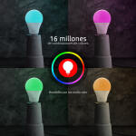 Nexxt Kit de 4 Bombillas Inteligentes LED RGB Wi-Fi 9W - E26/27 - MM107NXT17 - Imagen 3