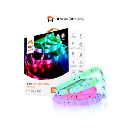 Nexxt Tira de Luces LED RGBIC para Interiores con Control por Voz - 5 Metros - MM107NXT64
