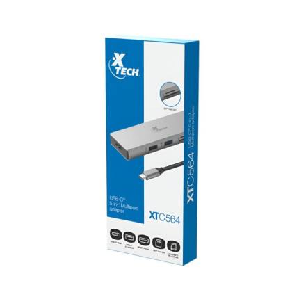 Xtech XTC-564 Adaptador Multipuerto 5 en 1 con conexión USB-C - AB005XTK17