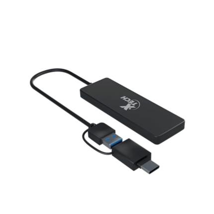 XTECH XTC-390 Hub USB Adaptable de 4 Puertos 3.0 Negro - AB005XTK09