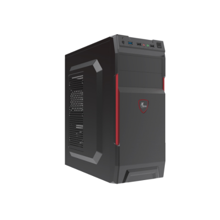 XTECH XTQ-214 Case Media Torre ATX con Fuente de Poder 600W Negro/Rojo - CS513XTK11