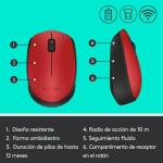 Logitech M170 Mouse Inalámbrico USB Rojo - ID022LOG21 - Imagen 9