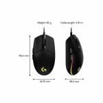 Logitech G203 Mouse Gaming Alámbrico USB 8000 DPI LIGHTSYNC RGB - Negro - ID023LOG01 - Imagen 5