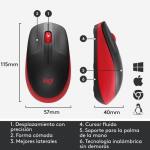 Logitech M190 Mouse Inalámbrico USB 1000 DPI Negro/Rojo - ID023LOG10 - Imagen 9