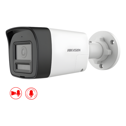 Hikvision Cámara Tipo Bala 2MP / Lente fijo IR 25M / 2.8mm / IP67 / Audio Bidireccional