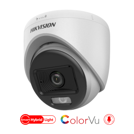 Hikvision Cámara Domo 3K 5MP / Lente fijo IR 20M / 2.8mm / Smart Hybrid Light y ColorVu / Con Audio