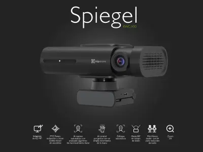 Klip Xtreme Spiegel Webcam PTZ 4K impulsada por IA con seguimiento automático y control por gestos - MM108KLX04 - Imagen 2