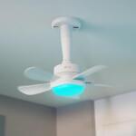 Ventilador de Techo Inteligente Wi-Fi con Luz LED RGB 15", Socket E26/E27 - Blanco - Imagen 2