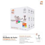 Ventilador de Techo Inteligente Wi-Fi con Luz LED RGB 15", Socket E26/E27 - Blanco - Imagen 4