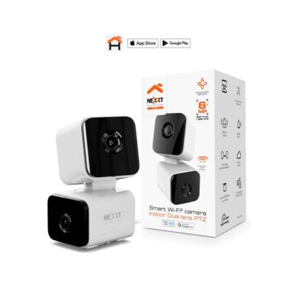 NHC-IP30DL Cámaras de Seguridad de Doble Lente PTZ para Interior 3MP + 3MP, WiFi 5GHz 2K con Micrófono - Blanco