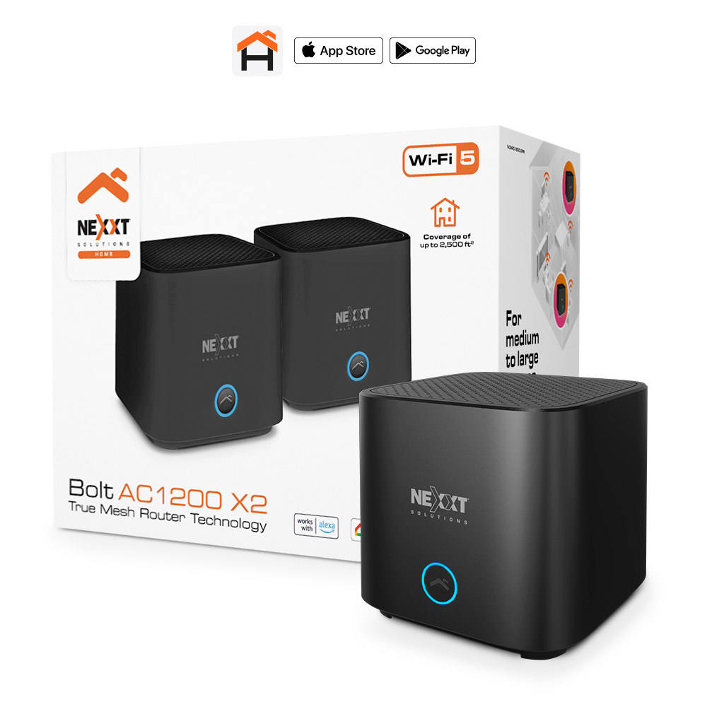 OGYzYjJlYT-1000x1000 Bolt AC1200 Kit de 2 Routers WIFI 5, 3 Puertos Ethernet - Negro-NCM-C1200 2PK - Imagen 1