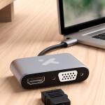 Xtech Adaptador Multipuerto USB-C a HDMI y VGA, 4K 30Hz, Full HD 1080p, Plug and Play, Aluminio - AB005XTK31 - Imagen 8