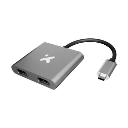 Xtech Adaptador de Video USB-C a Dual HDMI, Resolución 4K, Cable de 12 cm - AB005XTK32