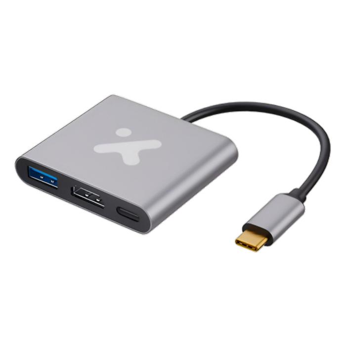 XTC-566-1 Xtech Adaptador USB-C 3 en 1 XTC-566 con HDMI 4K, USB 3.0 y Carga PD 60W - AB005XTK35 - Imagen 1