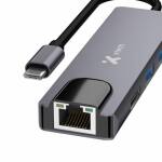 Xtech XTC-572 Adaptador Multipuerto USB-C 5 en 1 con HDMI 4K, Ethernet Gigabit, 2x USB 3.0 y Power Delivery 100W – Hub USB-C de Aluminio Plug & Play para Laptop y Móvil - AB005XTK34 - Imagen 3