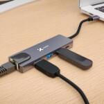 Xtech XTC-572 Adaptador Multipuerto USB-C 5 en 1 con HDMI 4K, Ethernet Gigabit, 2x USB 3.0 y Power Delivery 100W – Hub USB-C de Aluminio Plug & Play para Laptop y Móvil - AB005XTK34 - Imagen 6