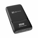 Klip Xtreme KMC-490 PowerWall 65 Slim Cargador de Pared GaN 65W con 2 Puertos USB-C PD 3.0 y Clavija Plegable - AB300KLX70